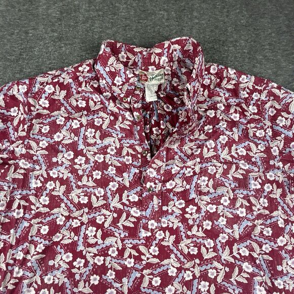 Vintage Hilo Hattie Hawaiian Shirt Mens Size XL Made in USA Hawaii 1/4 Button Up - Picture 2 of 6